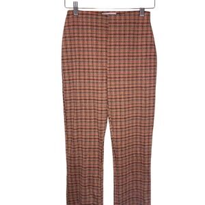 Urban Outfitters Cara Brown Houndstooth Pants High Waist Flare Small Stretch 70s